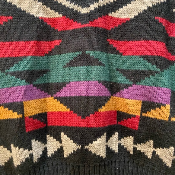 Vintage Michael Gerald Navajo Geometric Colorful Patterned Crewneck Sweater - Picture 11 of 11